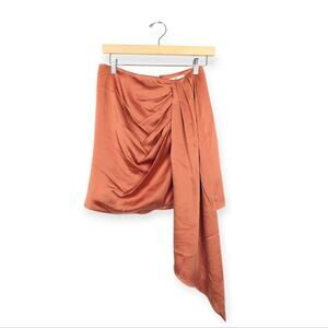 Jonathan Simkhai Orange Mae Classic Draped Mini Skirt Size 6